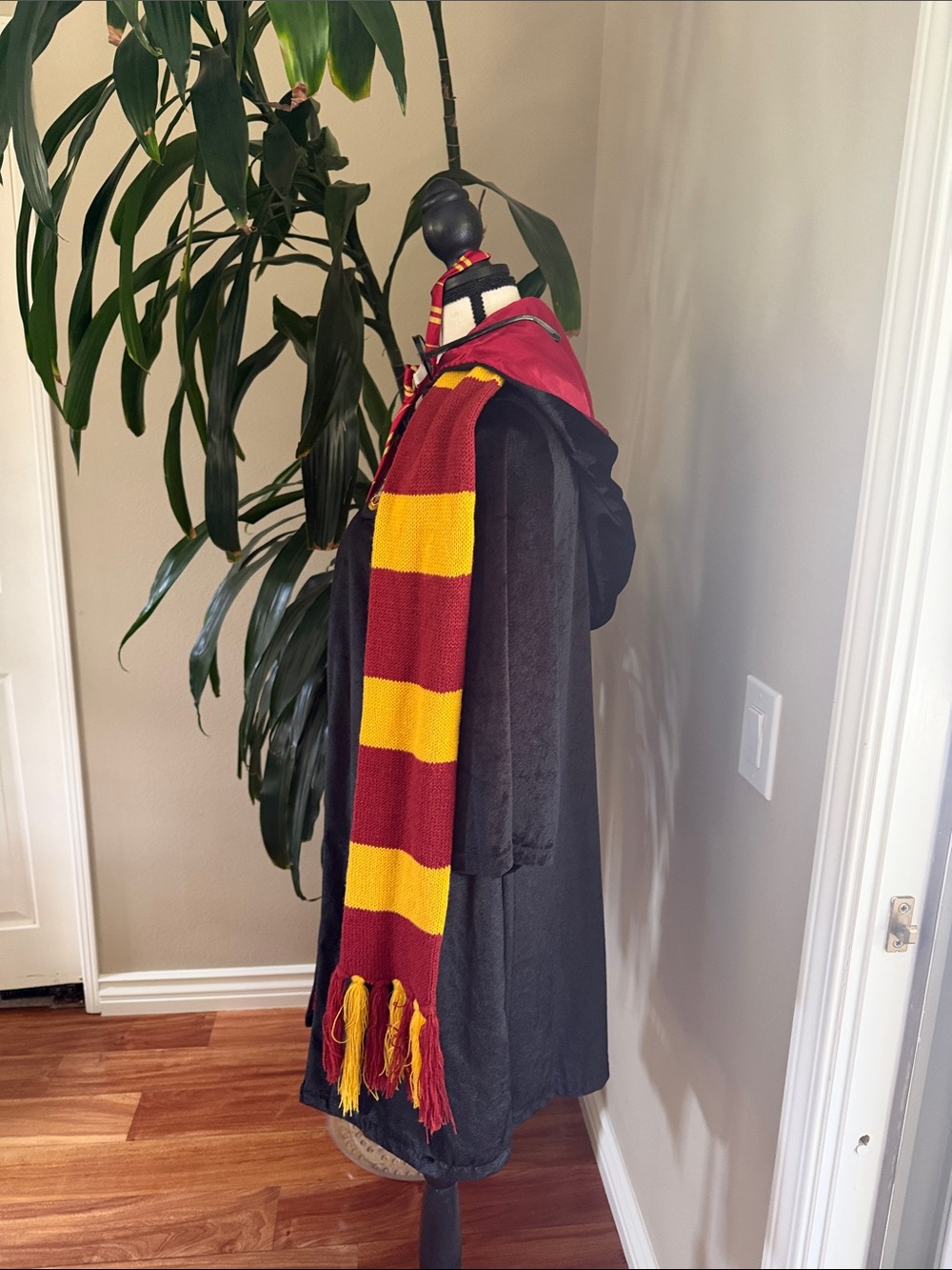 Gryffindor-Inspired Red and Gold Kids Costume Cape with Scarf, Tie,glasse-S 5/6 - Picture 5 of 9